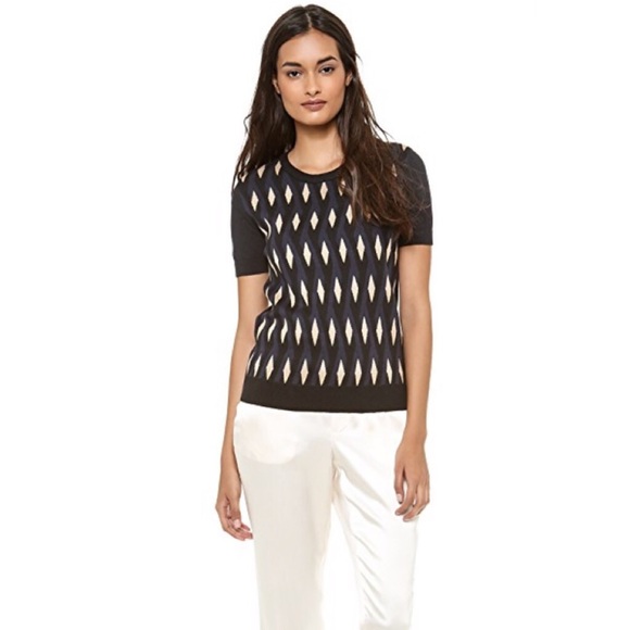 NWT Marc Jacobs Diamond Print Silk Sweater - Picture 4 of 6